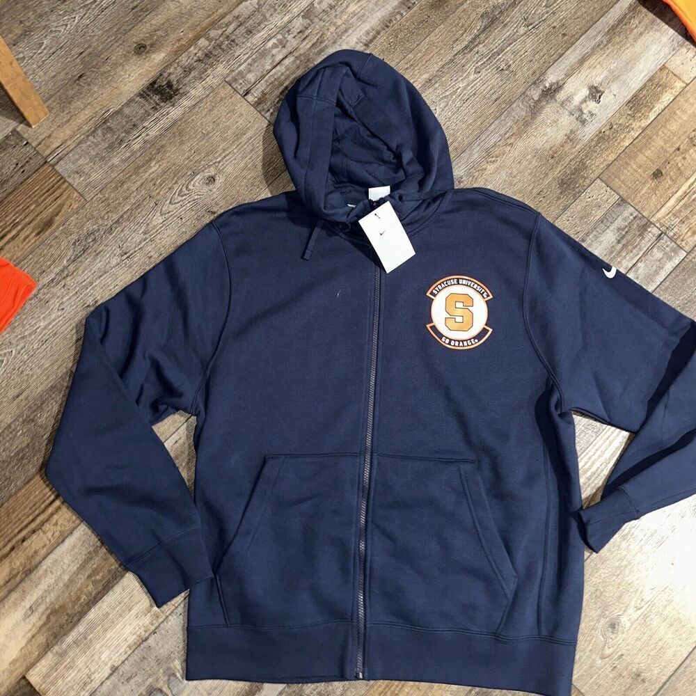 NWT Men's Nike Hooded Sweatshirt -- Syracuse Orange-- Large Full Zip